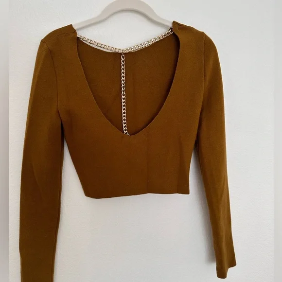 Zara Sweaters Open Back Cropped Sweater Poshmark